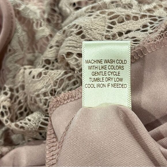 Liberty love pale Pink Lace Sleeveless mini a-line Dress size large - Picture 9 of 12